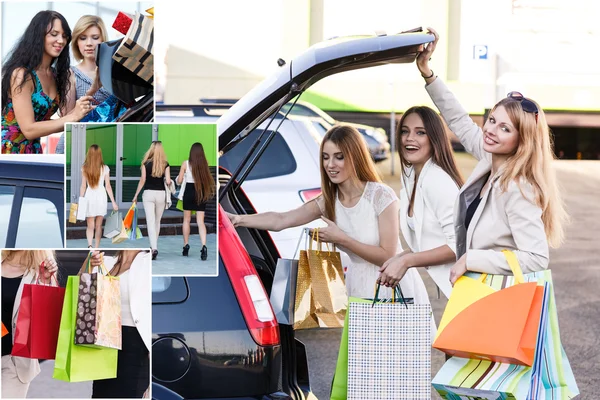 Mulheres após compras — Fotografia de Stock