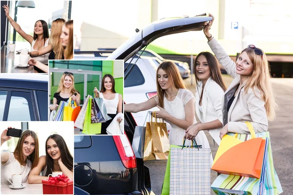 Women after shopping — Stock Photo, Image