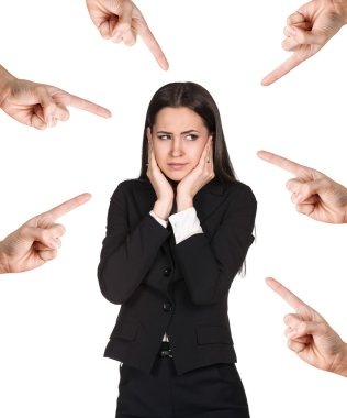 İş kadını birçok eller noktalarında