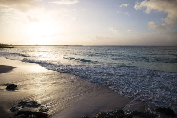 Estate Sulle Barbados Island Vacanze Esotiche Palme Acqua Turchese Cielo — Foto Stock