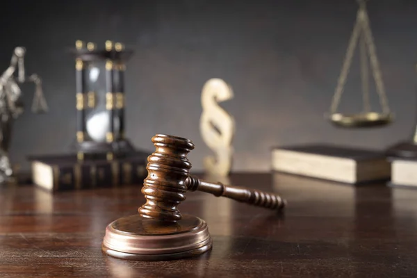 Концепция Закона Справедливости Состав Юридической Символики Молоток Судей Правовой Кодекс — стоковое фото