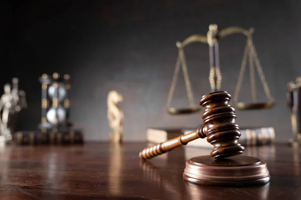 Law Justice Concept Law Symbols Composition Judges Gavel Legal Code — Stock Photo, Image