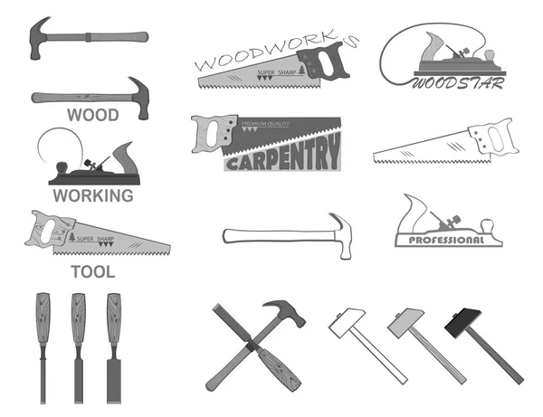 Nimm das beste Werkzeug und mach ein Meisterwerk aus Holz — Stockvektor