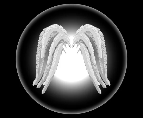 Voo para a luz nas asas de um anjo —  Vetores de Stock