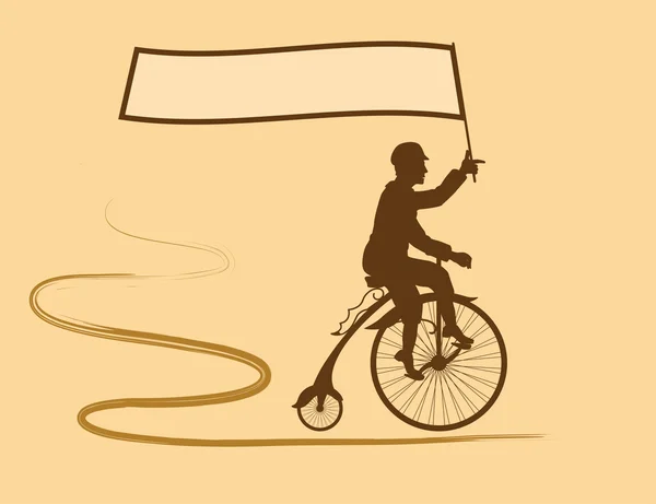 Champion cycliste et drapeau de son pays — Image vectorielle