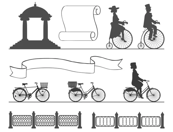 From the ancient to the modern bicycle without changing habits — Stock Vector