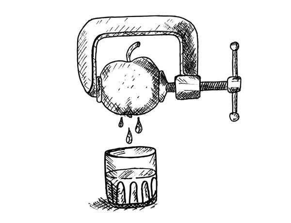 Beber suco saboroso e saudável — Vetor de Stock