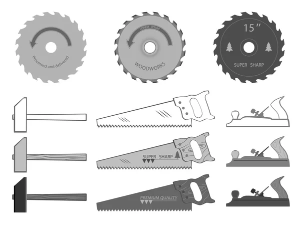 Recoger la mejor herramienta y hacer una obra maestra de la madera — Archivo Imágenes Vectoriales