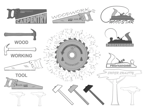 Pegue a melhor ferramenta e faça uma obra-prima de madeira —  Vetores de Stock
