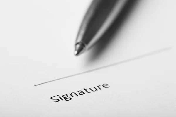 Firma qui. Il concetto di firma . — Foto Stock