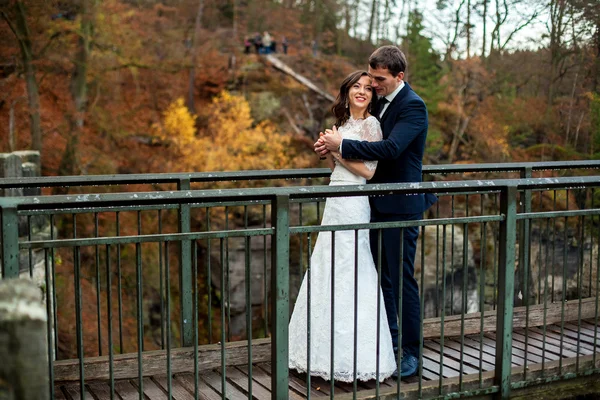 Beau couple de mariage dans les montagnes — Photo