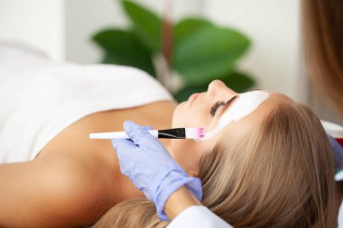 Spa Kadını Yüz Temizleme Maskesi, Güzellik Tedavisi Uygulaması