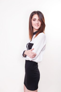 portre portre çekici beyaz gülümseyen kadın esmer 