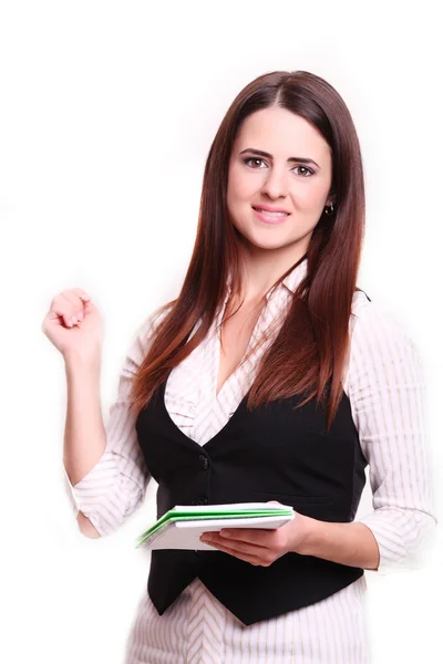 Business lady is writing a note — Stock Photo, Image