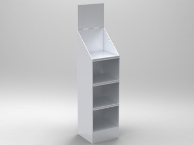 Promosyon mağaza raf standı 3d Render