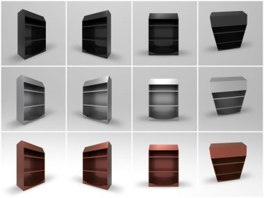 Promosyon raf 3d Render görüntülemek