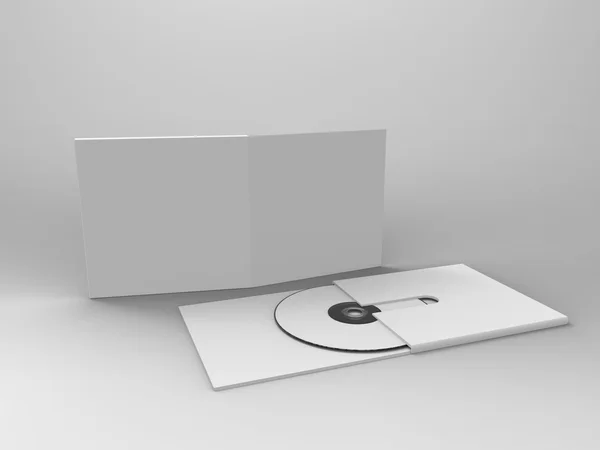 Branding Stationary 3D Renderizar caja de CD y etiqueta — Foto de Stock