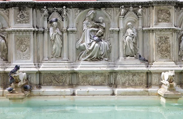 Fonte Gaia, Siena, Toskania, Włochy — Zdjęcie stockowe