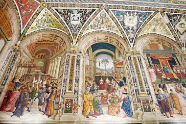 Piccolomini Kütüphane, Siena, Toskana, İtalya