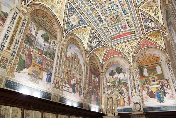 Piccolomini bibliotek, Siena, Toscana, Italien — Stockfoto