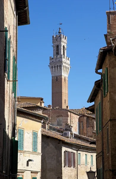 Torre del Mangia, Toscana, Siena, Italia — Foto de Stock