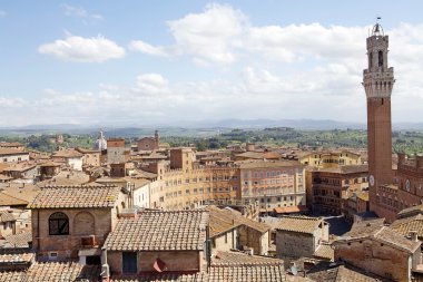 Siena, Toskana, İtalya'nın tarihi şehir görünümünü