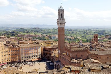 Siena, Toskana, İtalya'nın tarihi şehir görünümünü