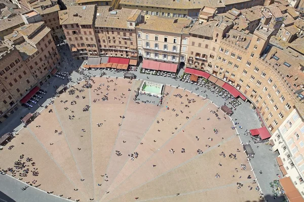 Piazza del Campo, Siena, Toscana, Italien — Stockfoto