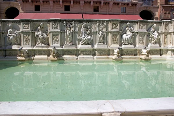 Fonte Gaia, Siena, Toskánsko, Itálie — Stock fotografie