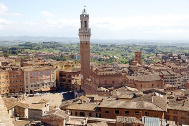 Siena, Toskana, İtalya'nın tarihi şehir görünümünü