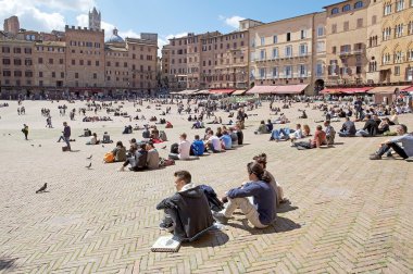Piazza del Campo, Siena, Toskana, İtalya