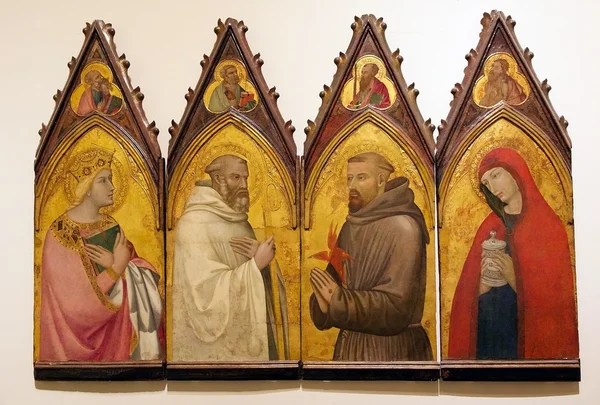在面板上，锡耶纳，托斯卡纳，意大利绘画 — 图库照片