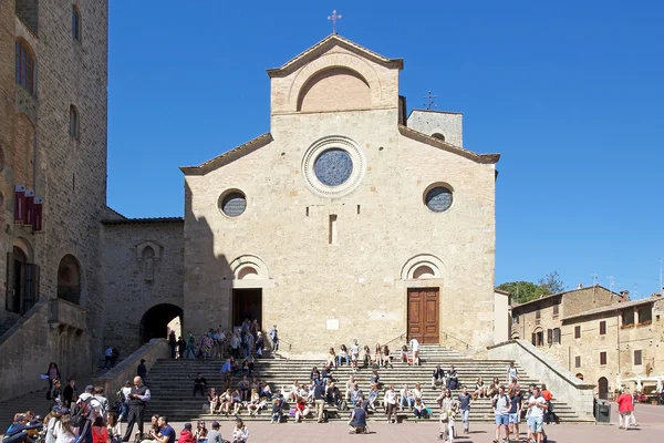 Collegiata kerk van San Gimignano, Toscane, Italië — Stockfoto