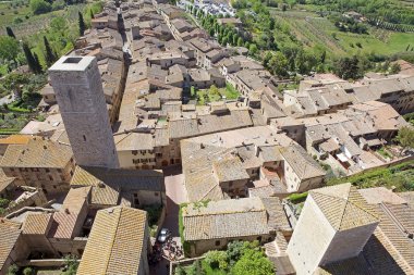 San Gimignano, Toskana, İtalya'nın tarihi merkezi