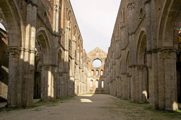 Opatství san galgano, Toskánsko, Itálie — Stock fotografie