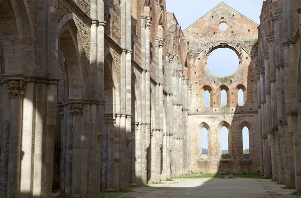 Opatství san galgano, Toskánsko, Itálie — Stock fotografie