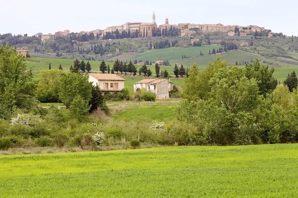 A középkori város, Pienza, Toszkána, Olaszország — Stock Fotó