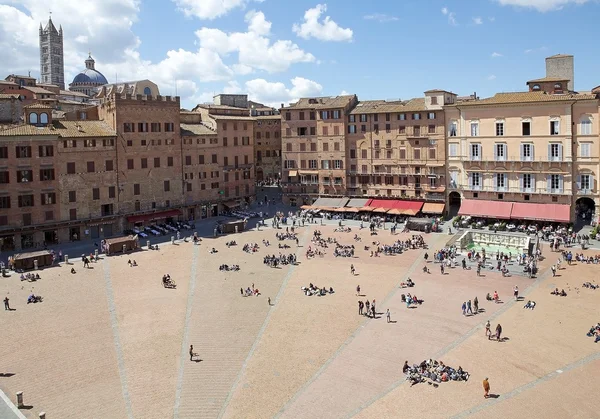 Piazza del Campo, Siena, Toscana, Italien — Stockfoto