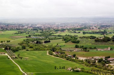 Assisi, İtalya'nın düz Panoraması