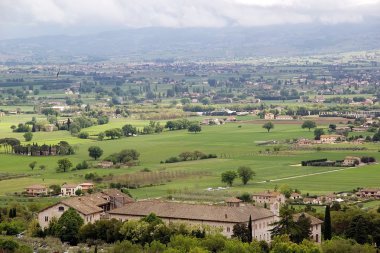 Assisi, İtalya'nın düz Panoraması