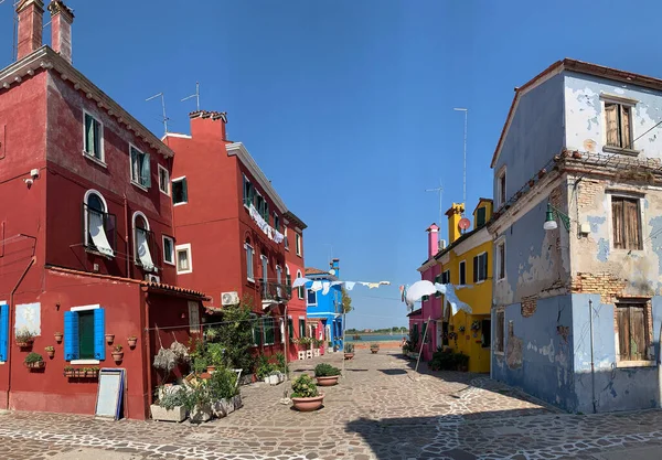 Case Colorate Burano Isola Della Laguna Veneta Nel Nord Italia — Foto Stock