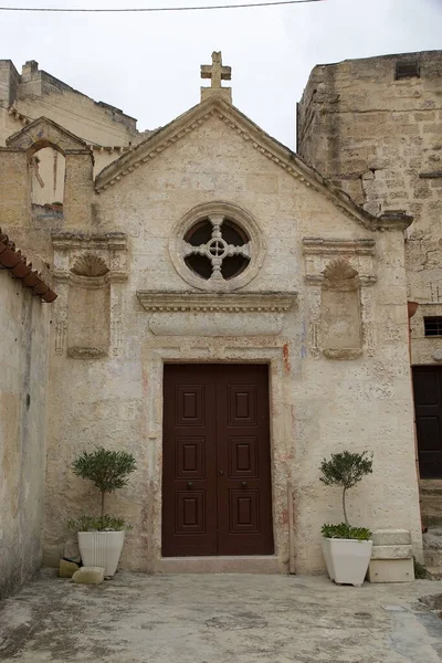 Kostel Sassi Matera Matera Itálie Sassi Matery Jsou Dva Okresy — Stock fotografie