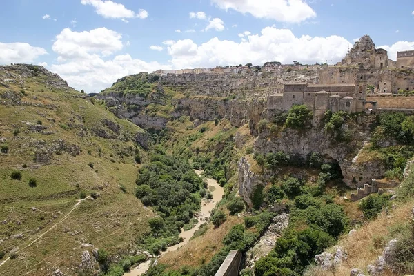 Los Sassi Matera Gravina River Canyon Matera Italia Los Sassi — Foto de Stock