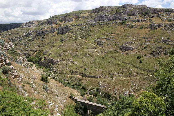 Schlucht Fluss Gravina Matera Der Basilikata Liegt Italien Die Italienische — Stockfoto