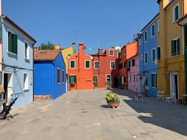 Casas Colores Brillantes Burano Isla Laguna Veneciana Norte Italia Venecia — Foto de Stock