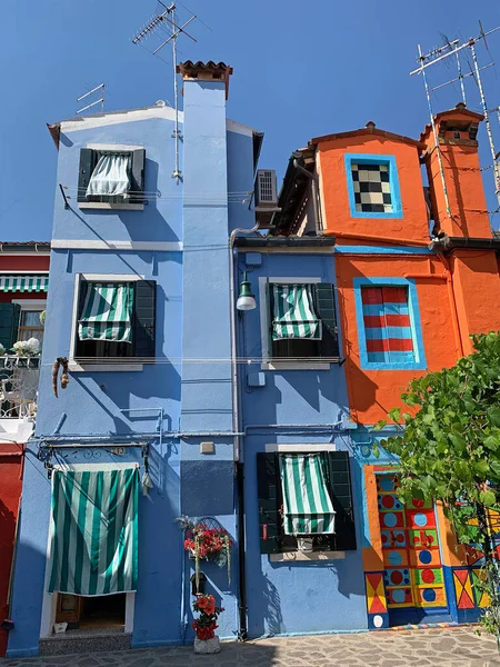 Brightly Coloured Houses Burano Island Venetian Lagoon Northern Italy Venice — Stock Photo, Image