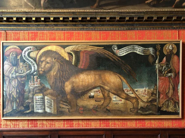 Festmény Doge Palace Paazzo Ducale Egy Palota Épült Velencei Gótikus — Stock Fotó