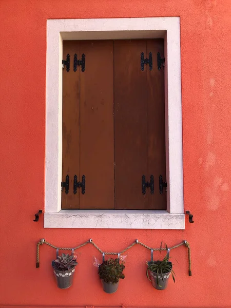 Burano Daki Parlak Renkli Evler Talya Nın Kuzeyindeki Venedik Gölündeki — Stok fotoğraf