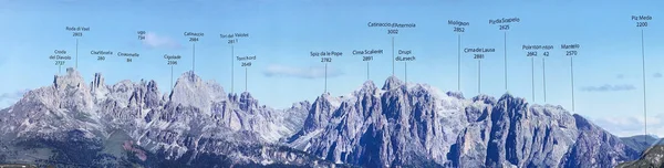 背景にRosengartenグループとドロマイト風景 ドロマイト山脈 Dolomites イタリア北東部の山脈 彼らは南石灰岩アルプスの一部を形成し 西のアディジェ川から東のピアブ渓谷まで広がっています — ストック写真