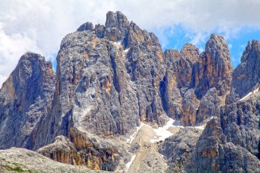 Dolomitlerdeki Pala grubu. Dolomitler, İtalya 'nın kuzeydoğusunda bir sıradağdır. Güney kireçtaşı Alpleri 'nin bir kısmını oluştururlar ve batıdaki Adige Nehri' nden doğudaki Piave Vadisi 'ne kadar uzanırlar.. 